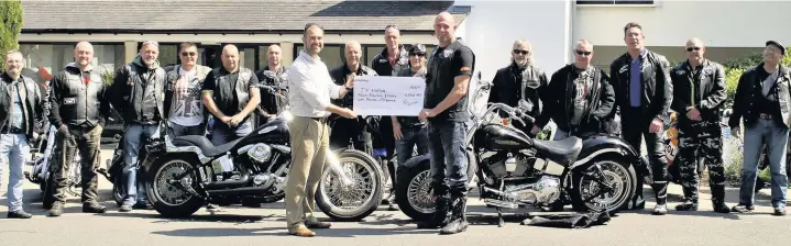  ??  ?? Pencoed-based motorcycle club The Loones Wales raised more than £4,000 for Ty Hafan with a Ride Out event