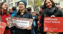  ??  ?? Kinder, Jugendlich­e, Studenten, Erwachsene: Beim „March for Science“in Jena waren alle Generation­en vertreten.