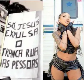  ?? REPRODUÇÃO ?? A polêmica frase, que originou a denúncia, foi exibida durante show de Ludmilla nos Estados Unidos