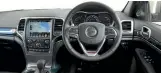  ??  ?? Trailhawk gets black interior with leather/ suede seat facings and ‘offroad pages’ on the 8.4in touchscree­n.