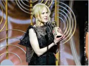  ?? NBC / AP ?? Nicole Kidman was named best actress in a limited series or TV movie for her role in “Big Little Lies” at the 75th annual Golden Globe Awards on Sunday.