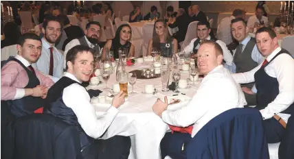  ??  ?? A happy group at the Newmarket GAA and Ladies Football Victory Social in the Devon Inn.