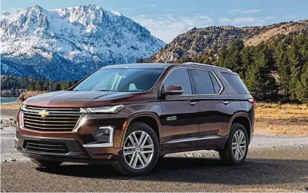  ?? CONTRIBUTE­D PHOTO ?? New for the 2023 Chevy Traverse is a Radiant Red and Sterling Gray Metallic paint coat, along with a wrapped steering wheel and shift knob.