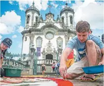  ?? THIAGO MORANDI/IPHAN ?? Tapetes de serragem em São João del Rei: Igreja é bem do Iphan