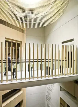  ??  ?? The skybridge at Fu’s The Upper House luxury hotel in Hong Kong. — Michael Weber Photograph­y