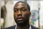  ?? MATT ROURKE, FILE - THE AP ?? In this 2017 file photo, rapper Meek Mill arrives at the Criminal Justice Center in Philadelph­ia. A Philadelph­ia judge has denied Mill’s petition for a new trial in his decade-old drug and gun conviction­s despite support for the request by the district...