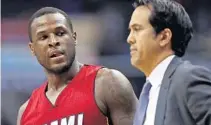  ?? ALEX BRANDON/AP ?? Dion Waiters and Heat coach Erik Spoelstra aren’t on the same page these days, but Spoelstra and Heat President Pat Riley are.