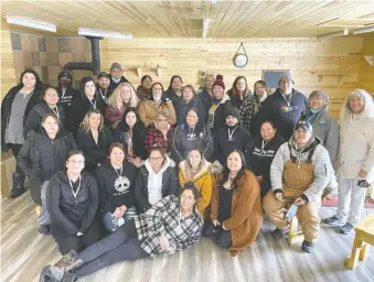  ?? FRANCINE CHABOYER ?? “We're a big huge family now”: Students in the Cree Teacher Education Program, delivered out of Charlebois Community School in Cumberland House, will graduate in 2023.