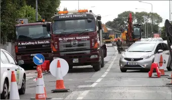  ?? Pic: ?? The Irish Water works have moved away from the city centre up Pearse Road. Carl Brennan.