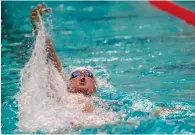  ?? AP ?? Ryan Lochte swims on the way to a fifth-place finish in 100-metre backstroke. —