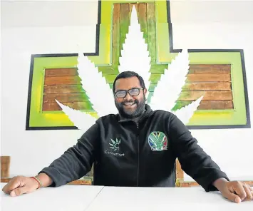  ??  ?? MAN OF HIS HERB: Krithi Thaver, founder of Canna Culture and chairman of the KwaZulu-Natal branch of the Cannabis Developmen­t Council of South Africa