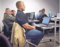  ?? MARLA BROSE/ JOURNAL ?? Bryan Covington, a special agent with the New Mexico Attorney General’s Office, was among 20 members of various law enforcemen­t agencies to receive training on CYFD’s new Law Enforcemen­t Portal on Tuesday.