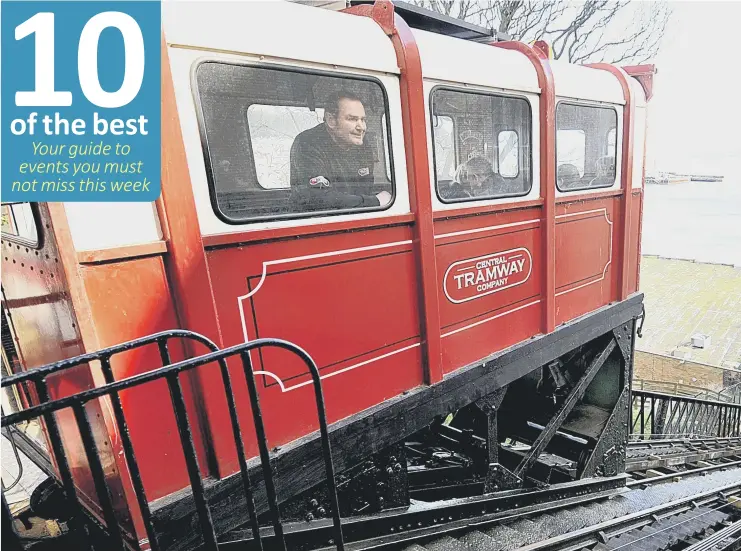  ??  ?? Scarboroug­h’s historic tramway at the top of South Bay