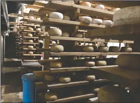  ??  ?? The undergroun­d cave below the cheesemaki­ng facility at Goot Essa in Howard, Pa., is one of the largest cheese-aging caves in Pennsylvan­ia.