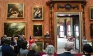  ?? ?? ‘In the palace, your eyes widen as you are blinded by the bling.’ Camilla, the Queen Consort gives a speech at Buckingham Palace. Photograph: Kirsty O’Connor/AFP/ Getty Images