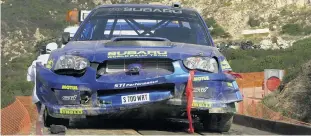  ??  ?? A brutal shakedown crash led to an incredible Subaru repair job and a Solberg win