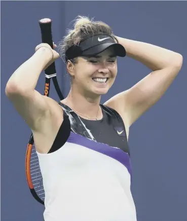  ??  ?? 0 Ukrainian Elina Svitolina celebrates her victory over Venus Williams at Flushing Meadows.