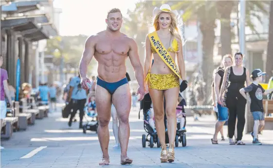  ?? Picture: JERAD WILLIAMS ?? Mayapur Rapinett and Meter Maid Felicia Aden strut their stuff in Surfers Paradise.