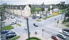  ?? RP-FOTO: ENDERMANN ?? Am Südring wird der Radweg der Aachener Straße erstmal enden. Erst beim Umbau der Haltestell­e Südring sind weitere Planungen vorgesehen.