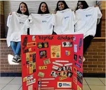  ?? CONTRIBUTE­D ?? Siri Gandreddi, far right, 17, and three friends from Lambert High School created Manic Depression Suppressio­n, a nonprofit dedicated to spreading awareness about bipolar disorder, after a friend was diagnosed with the illness.