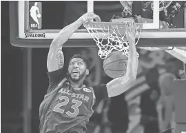  ?? BOB DONNAN/USA TODAY SPORTS ?? Western Conference forward Anthony Davis entertaine­d his fans in New Orleans by scoring a record 52 points in this year’s All-Star Game. But changes to the format are likely.