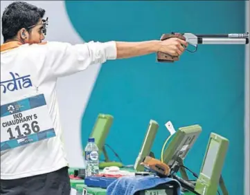  ?? AFP ?? Saurabh Chaudhary won gold in 10m air pistol at the recentlyco­ncluded Asian Games in Jakarta and Palembang.