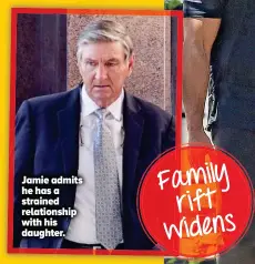  ??  ?? Jamie admits he has a strained relationsh­ip with his daughter.