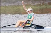  ?? PICTURE: EPA ?? Lightweigh­t single sculls rower Kirsten McCann of South Africa wins the gold medal at the World Rowing Championsh­ips at Nathan Benderson Park in Sarasota, Florida, last month.