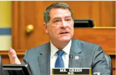  ?? AP PHOTO/SUSAN WALSH, POOL ?? Rep. Mark Green, R-Tenn., speaks during a House Select Subcommitt­ee on Capitol Hill in Washington, in May 2021.