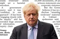  ?? ?? Privacy row...Boris Johnson