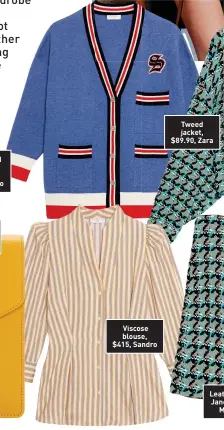  ??  ?? Tweed jacket, $89.90, Zara