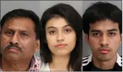  ?? SAN JOSE POLICE DEPARTMENT ?? From left, Grandfathe­r Rene Trigueros Hernandez; mother Claudia Hernandez-Santos, 25; and uncle Rene HernandezS­antos, 19, all were arrested in connection with the death of Arely Naomi Proctor, a 3-year-old family member.