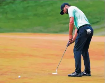  ?? THE ASSOCIATED PRESS ?? Kyle Stanley sinks the winning putt on the 18th green during a playoff at the Quicken Loans National tournament Sunday in Potomac, Md. Stanley beat Charles Howell III for his second PGA Tour victory.