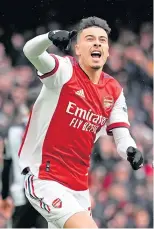  ?? ?? Arsenal’s Gabriel Martinelli