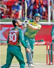  ?? — AFP — AFP ?? South African batsman David Miller en route to his century against Bangladesh in the final T20.