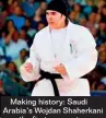  ??  ?? Making history: Saudi Arabia’s Wojdan Shaherkani was the first women to represent her country at the Olympics