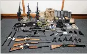  ?? U.S. ATTORNEY’S OFFICE FOR THE DISTRICT OF MARYLAND ?? This weapons cache is reportedly from the home of Coast Guard Lt. Christophe­r P. Hasson, a self-described white nationalis­t.