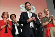  ?? FOTO: DPA ?? Spitzenkan­didat Thomas Kutschaty fuhr für die SPD ein historisch schlechtes Wahlergebn­is ein.