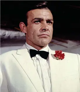  ??  ?? He wears it well: Sean Connery in a white tux as James Bond