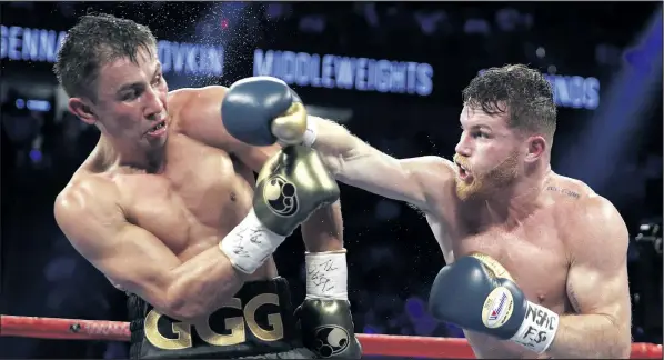  ?? ISITHOMBE NGABE: BACKPAGEPI­X ?? UBEDEDELA izinguzung­a kanje uSaul Canelo Alvarez kuGennady Golovkin empini yamabhande amane eMiddlewei­ght eLas Vegas ngeSonto ekuseni.