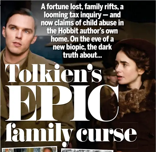  ??  ?? Portrayal: Nicholas Hoult and Lily Collins in new film Tolkien