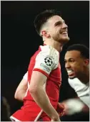  ?? Picture: ACTION IMAGES via REUTERS ?? Arsenal’s Declan Rice celebrates after the match.