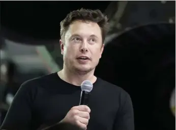  ?? The Associated Press ?? SpaceX founder and chief executive Elon Musk may need to ride one of his rockets to the moon after U.S. securities regulators filed a complaint against the billionair­e alleging that he made false and misleading statements about plans to take the company private in August.