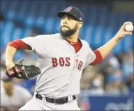 ?? Fred Thornhill / Associated Press ?? Red Sox starting pitcher David Price throws against the Blue Jays during the first inning on Monday in Toronto.