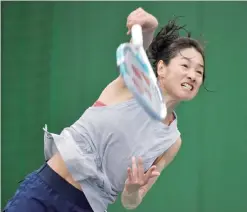  ??  ?? TOKYO: This picture taken on March 31, 2017 shows Japanese tennis player Kimiko Date taking part in a training session in Tokyo. At the ripe of old age of 46, Date, the former world number four and part-time baker, insists she’s not burnt-out yet as...