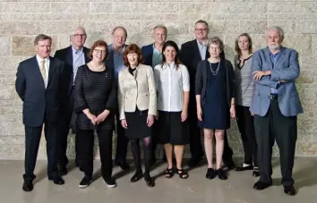  ??  ?? Canada’s History 2015 Board of Directors (left to right): Chair David Ross, Stephen Thomas, Aritha van Herk, Dave Obee, History Society President & CEO Janet Walker, William Wicken, Sasha Mullally, Alex Graham, Michèle Dagenais, Sharon McAuley and W....