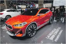  ??  ?? The new BMW concept X2 has a sporty and aggressive look and a flat roof.