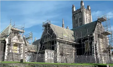  ?? PHOTO: SUPPLIED ?? Scaffoldin­g has gone up around St Mary’s Church as restoratio­n work begins.