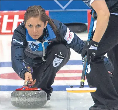 ?? Picture: AP. ?? Eve Muirhead’s rink still have medal hopes after two wins in Beijing yesterday.