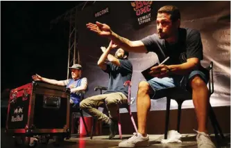  ??  ?? Judges, B-Boy Menno, B-Boy Poe One and B-Boy C-Sick.